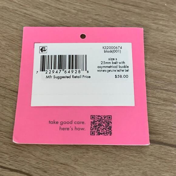 NWT Kate Spade Belt Leather Women Small Black Minimalist Staple Capsule MSRP $58 - Picture 6 of 10